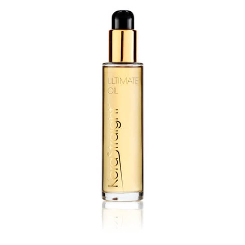 KeraStraight Ultimate Oil bottle with a gold dropper